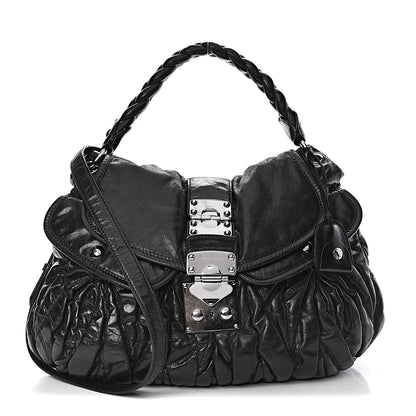 Miu Miu Nappa Matelasse Coffer Hobo Black 1 of 13