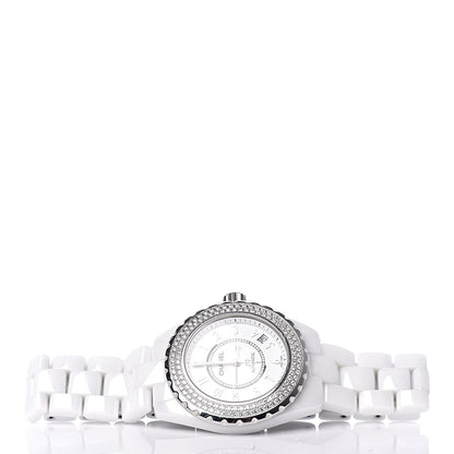 Chanel Stainless Steel Ceramic Diamond Pave Bezel 38mm J12 Automatic Watch White 3 of 7