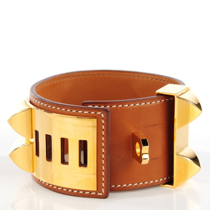 Hermes Barenia Collier De Chien CDC Bracelet S Fauve 5 of 9