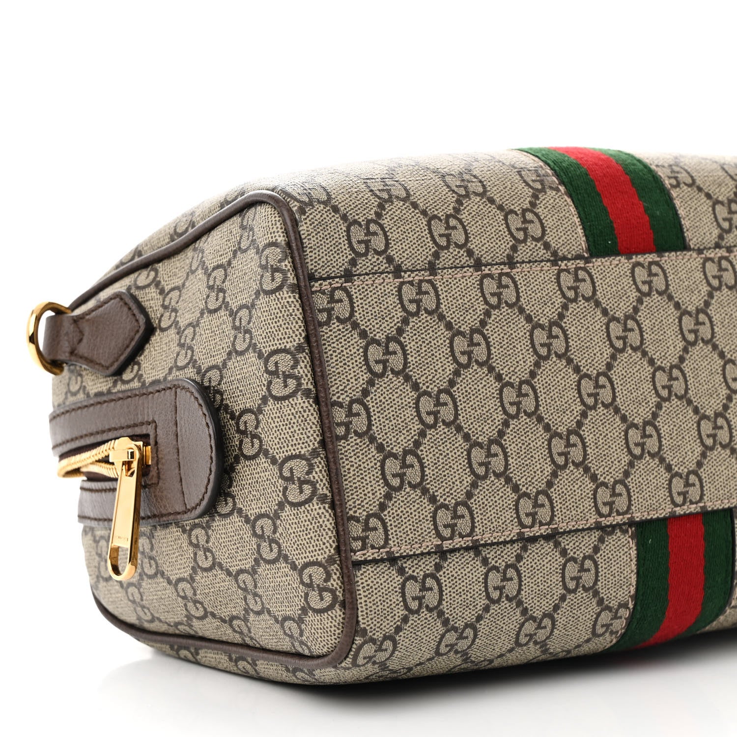 Gucci GG Supreme Monogram Web Small Ophidia Top Handle Bag Beige Ebony 10 of 11