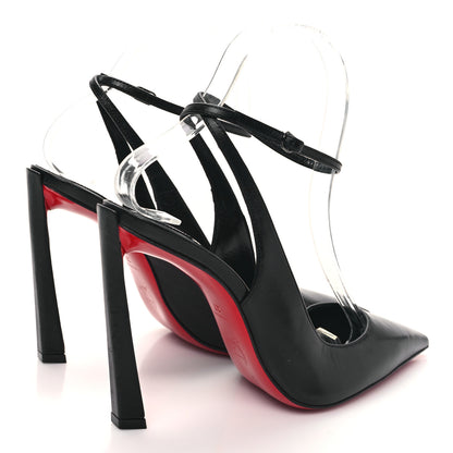 Christian Louboutin Calfskin Condora Sling 100 Pumps 37 Black 4 of 8