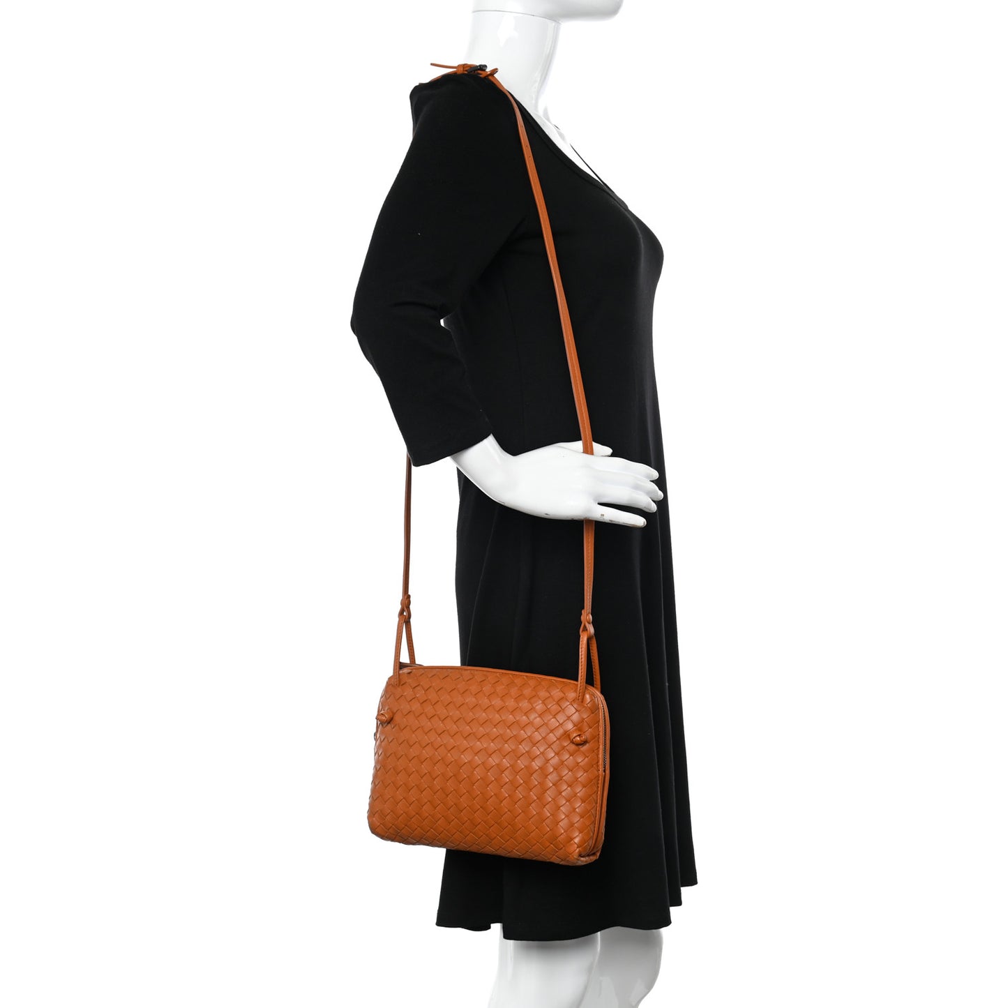 Nappa Intrecciato Nodini Crossbody Messenger Noce