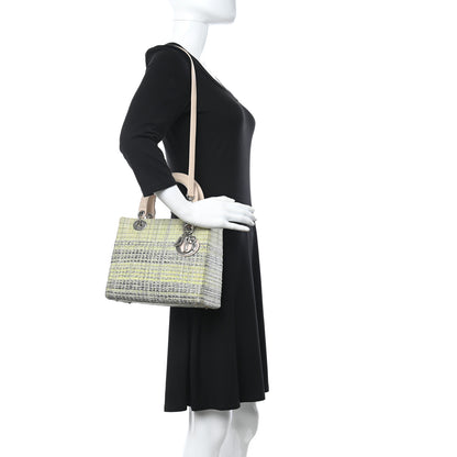 Christian Dior Tweed Medium Lady Dior Green Multicolor 2 of 12