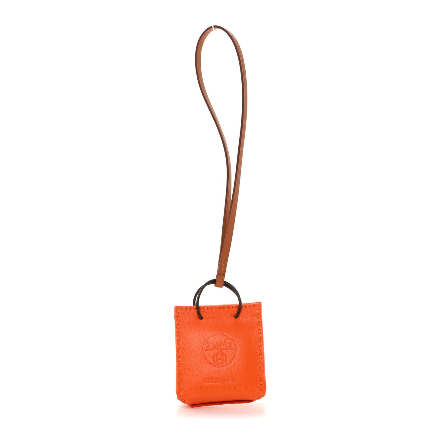 Milo Lambskin Swift Shopping Bag Charm Feu Gold