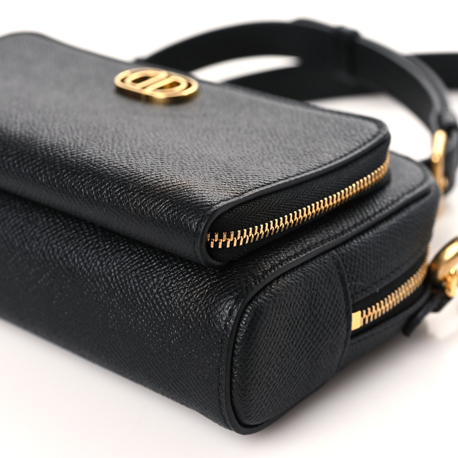 Christian Dior Grained Calfskin Caro Double Pouch Black 9 of 9