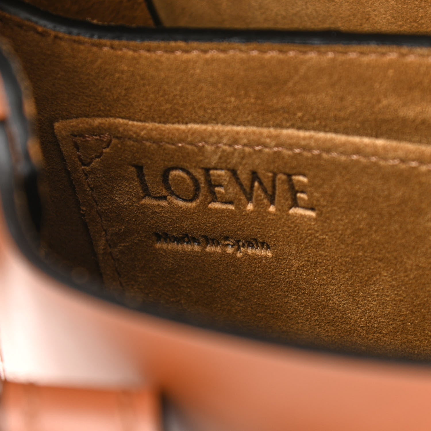 Loewe Calfskin Crochet Trim Small Gate Crossbody Bag Tan 6 of 9