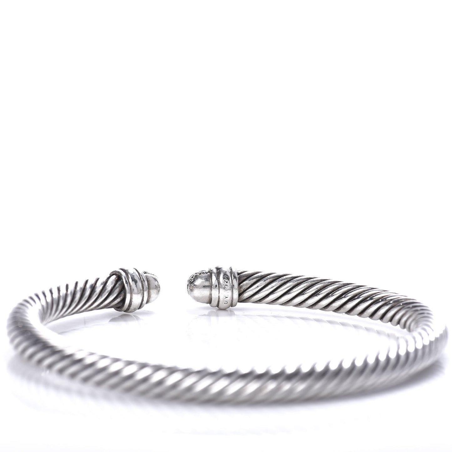 Sterling Silver Pave Diamond 5mm Cable Classics Bracelet