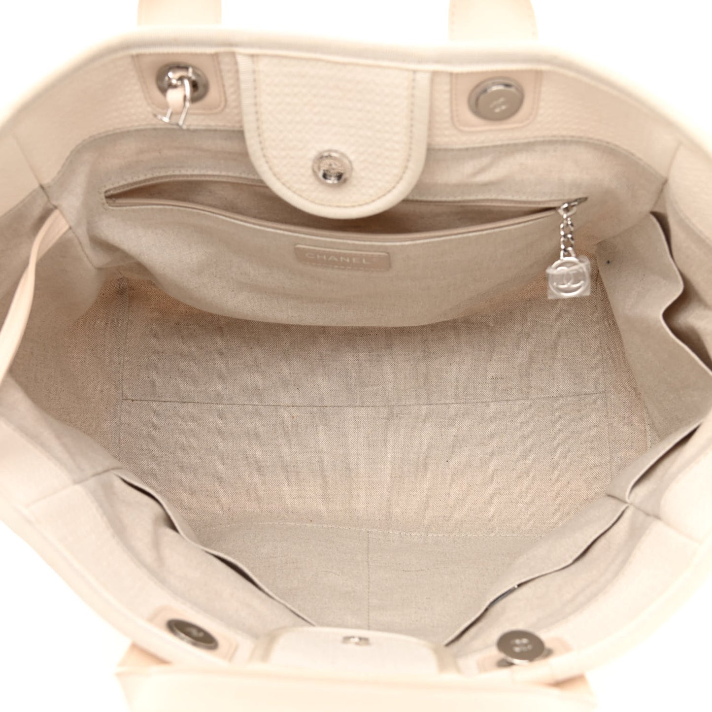 Mixed Fibers Medium Deauville Tote White