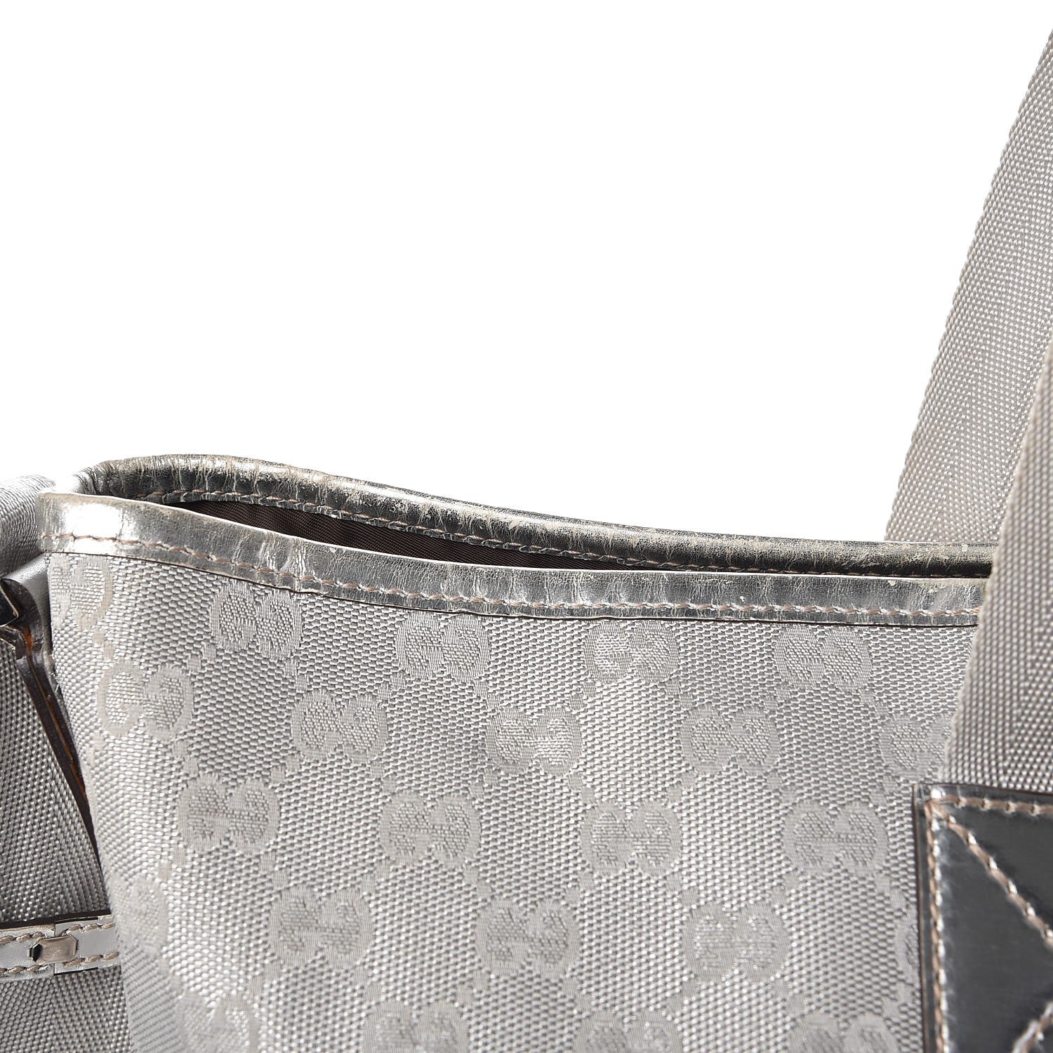 Gucci Metallic Monogram Travel Bag Silver 11 of 19