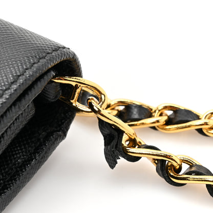 Prada Saffiano Metal Oro Chain Wallet Black 12 of 12