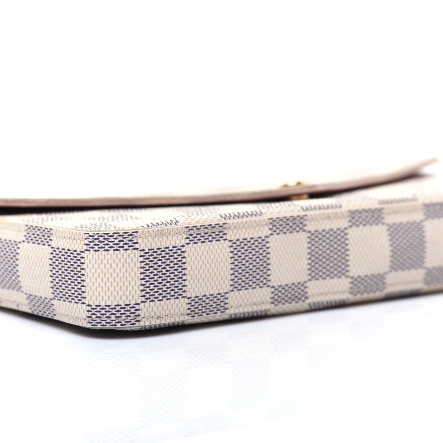 Damier Azur Pochette Felicie Chain Wallet Rose Ballerine