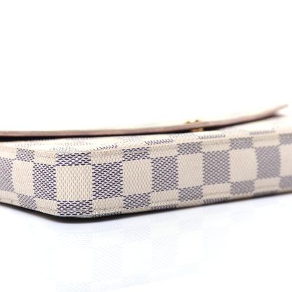 Louis Vuitton Damier Azur Pochette Felicie Chain Wallet Rose Ballerine 6 of 19