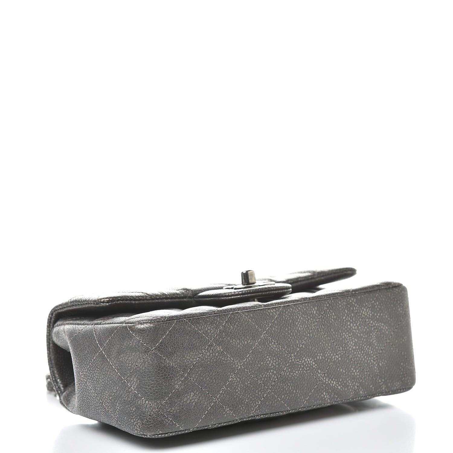 Chanel Metallic Caviar Quilted Mini Rectangular Flap Dark Silver 6 of 16