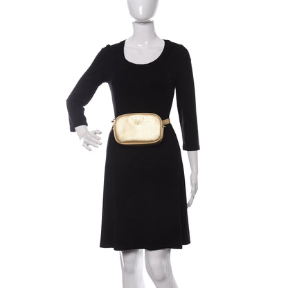 Prada Metallic Saffiano Belt Bag Gold 2 of 10