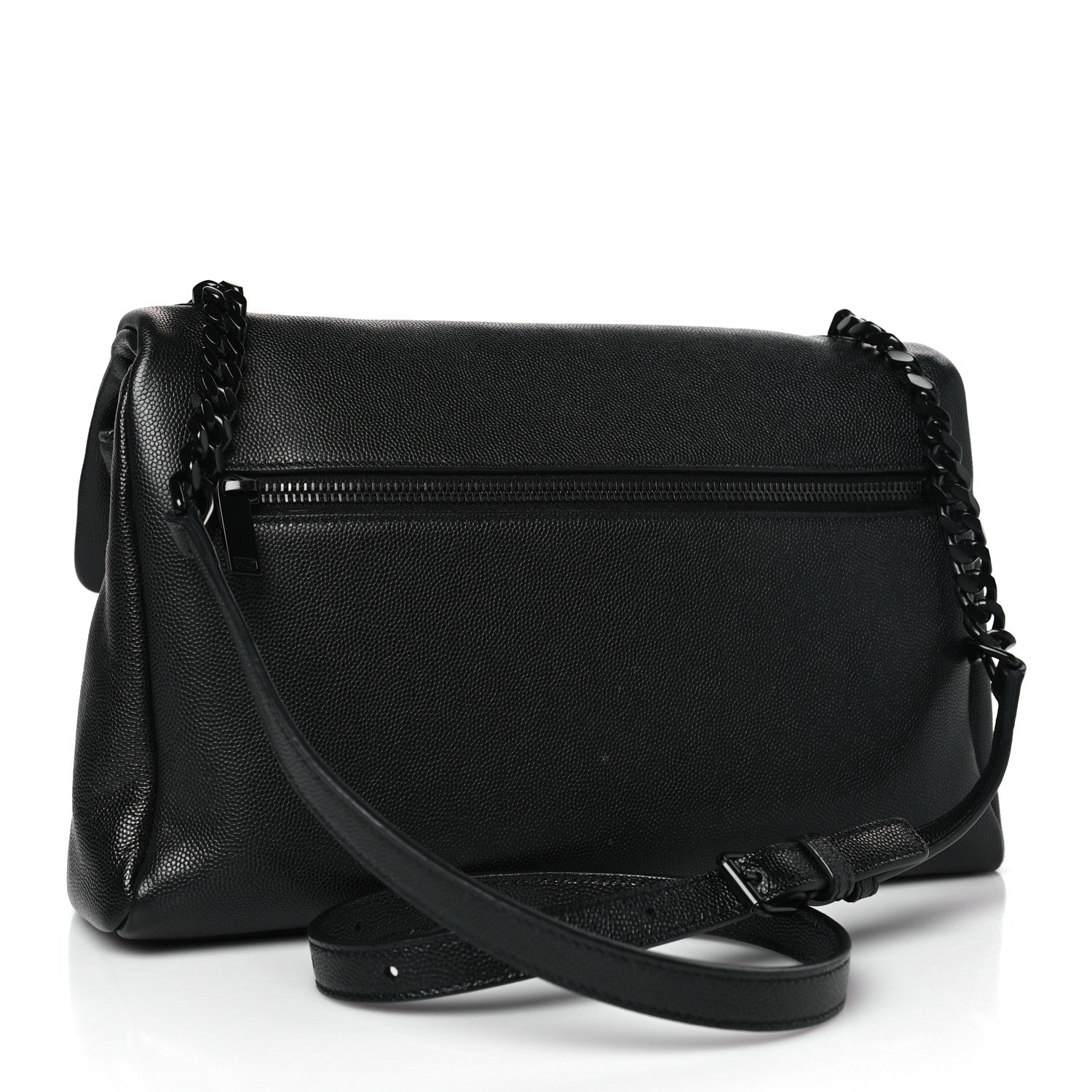 Saint Laurent Grain De Poudre Medium West Hollywood Monogram Fold-Over Black 3 of 8