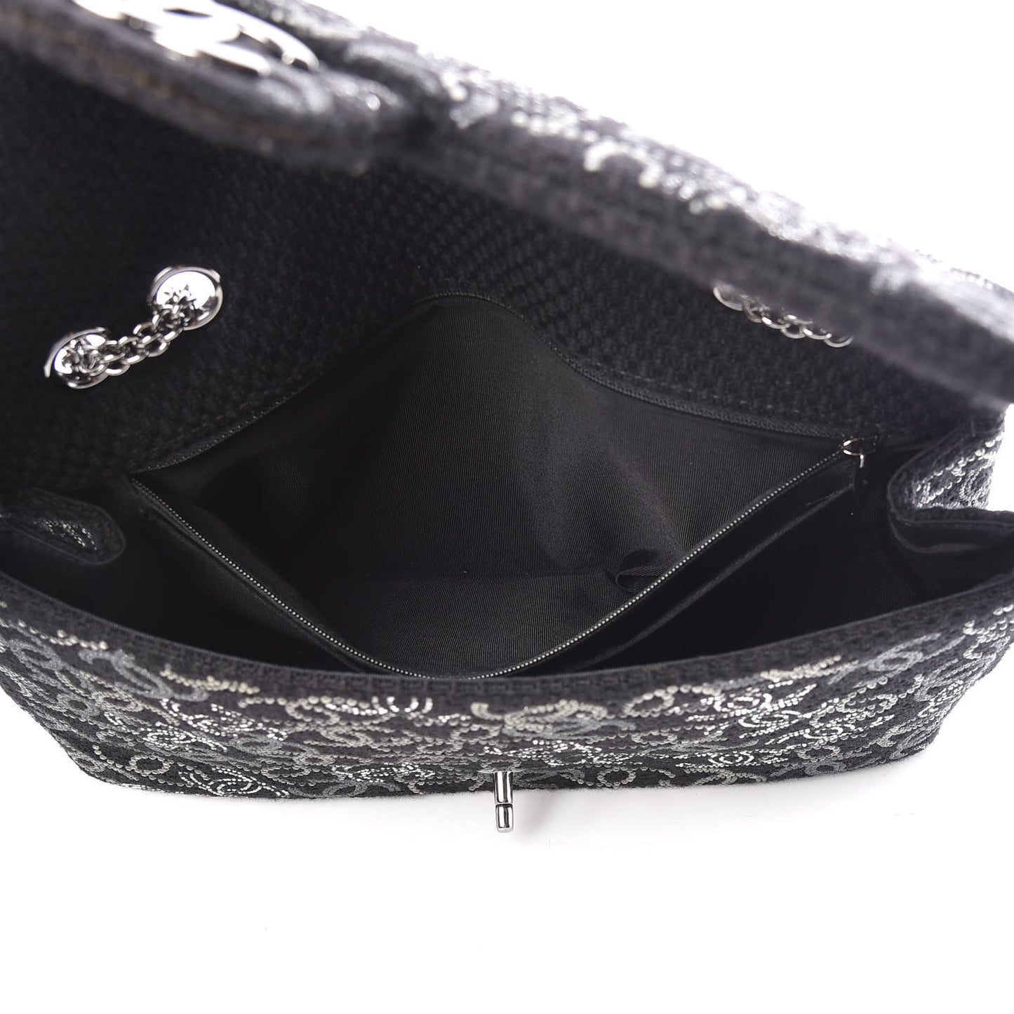 Tweed Strass Jumbo Pudong Flap Black
