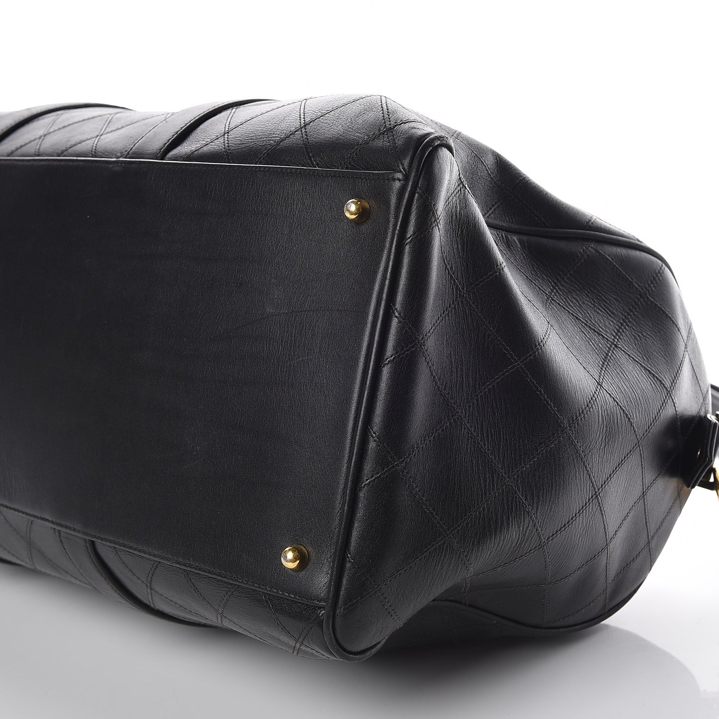 Calfskin Stitched Duffel Bag Black
