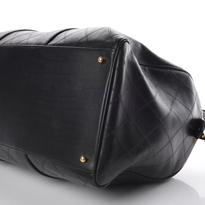 Chanel Calfskin Stitched Duffel Bag Black 6 of 10