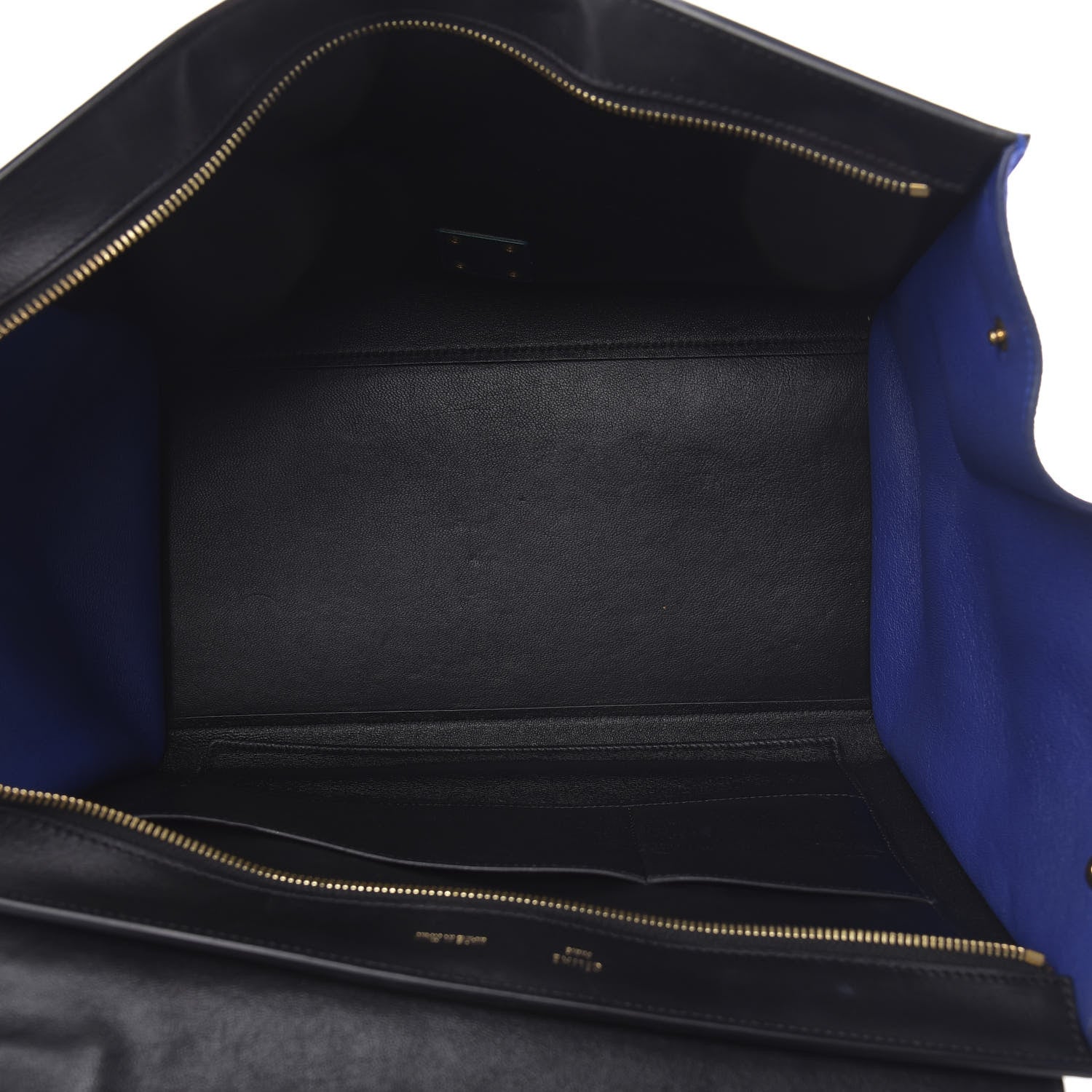Celine Calfskin and Suede Large Trapeze Tri-Color Cobalt 5 of 9