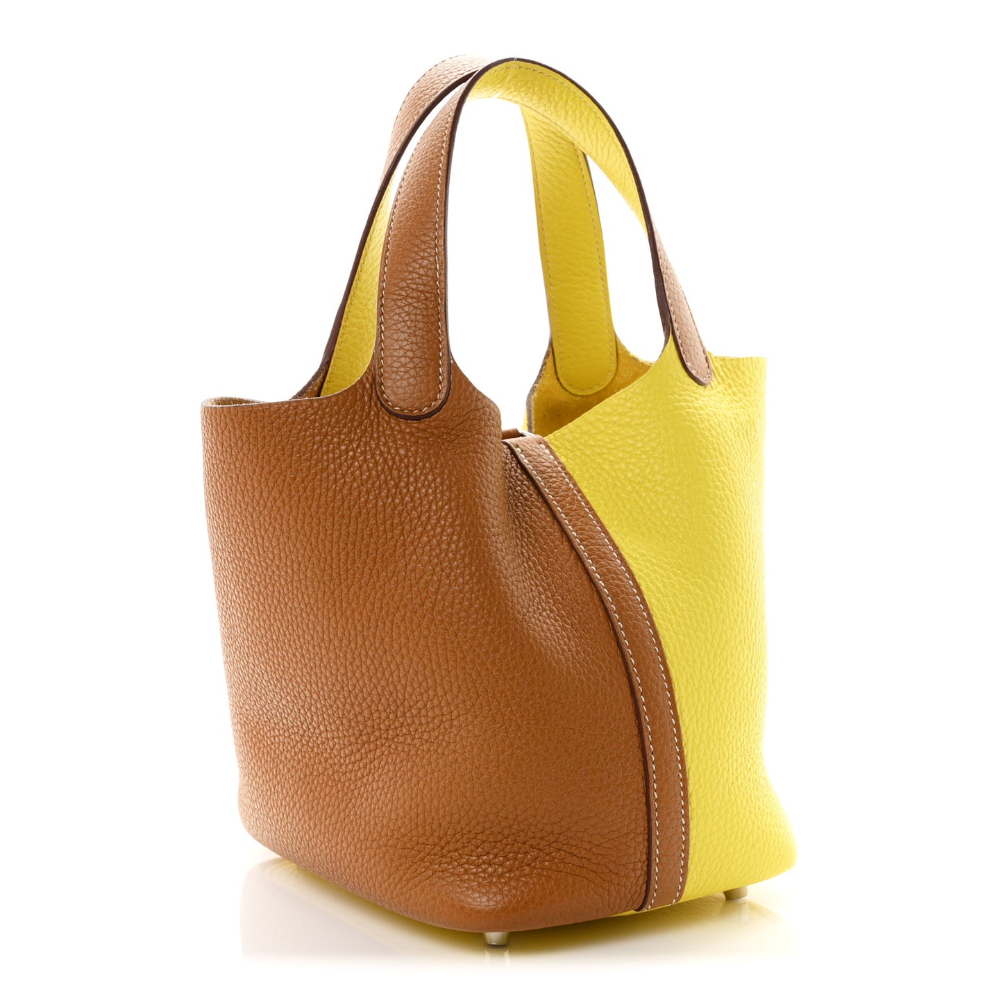 Taurillon Clemence Casaque Picotin Lock 18 PM Lime Sesame
