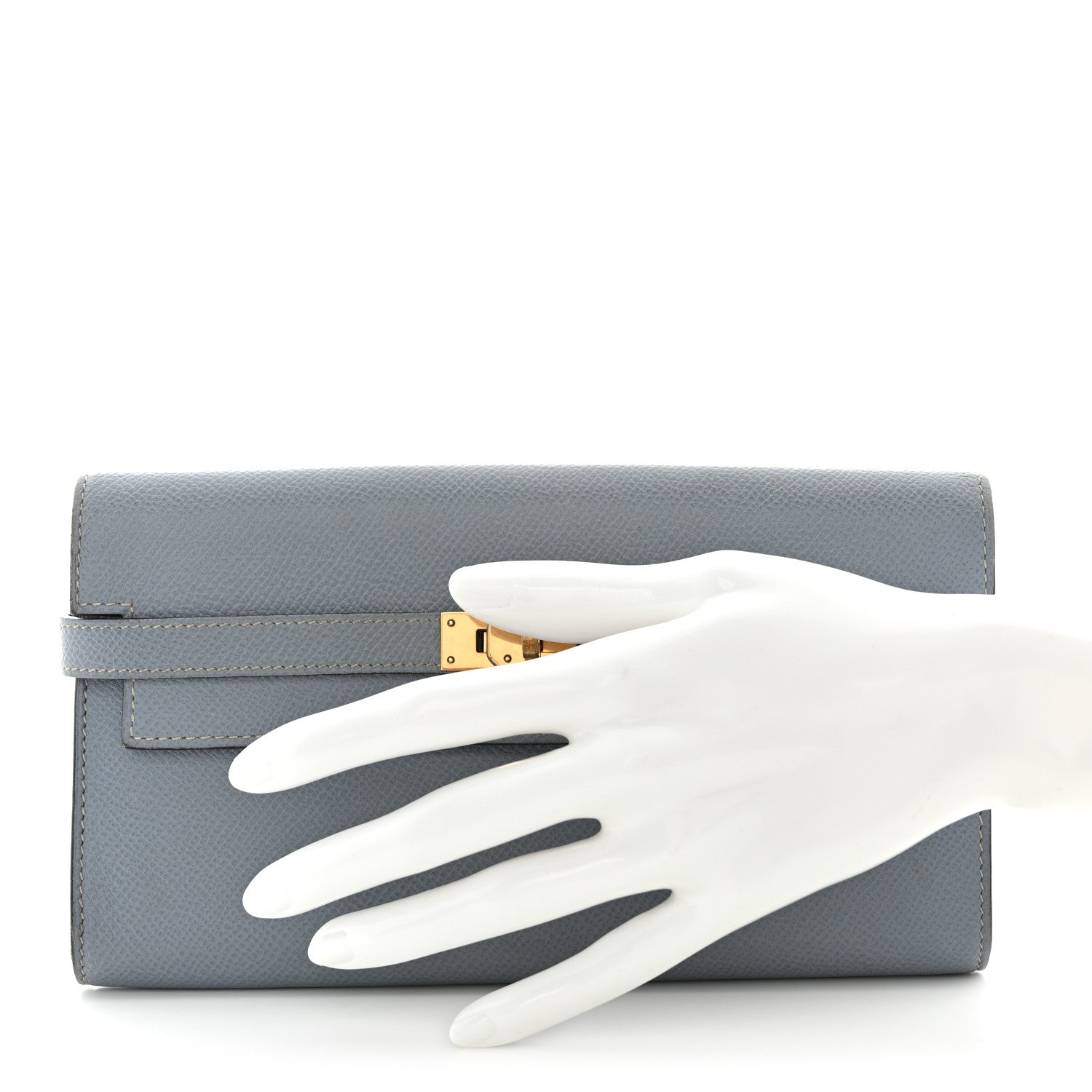 Hermes Epsom Kelly Longue Wallet Bleu Lin 2 of 17