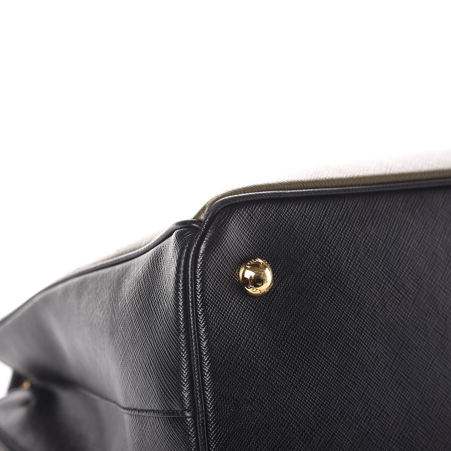 Saffiano Lux Bi-Color Medium Tote Militare Black