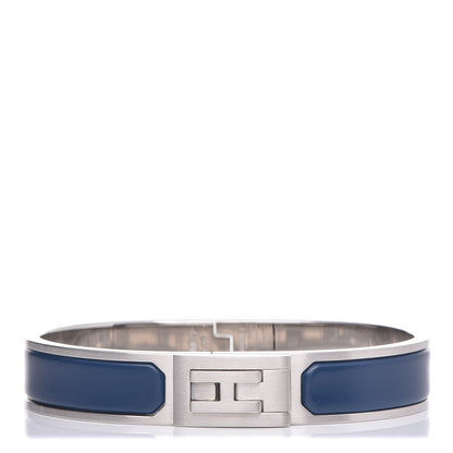 Hermes Matte Enamel Jet Bracelet GM Bleu Biarritz 1 of 4