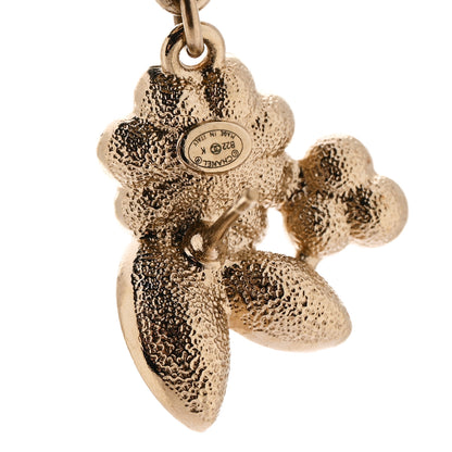 Chanel Pearl Crystal Drop CC Earrings Gold White 4 of 5