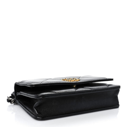 Chanel Lambskin Quilted Chanel 19 Wallet On Chain WOC Black 4 of 9