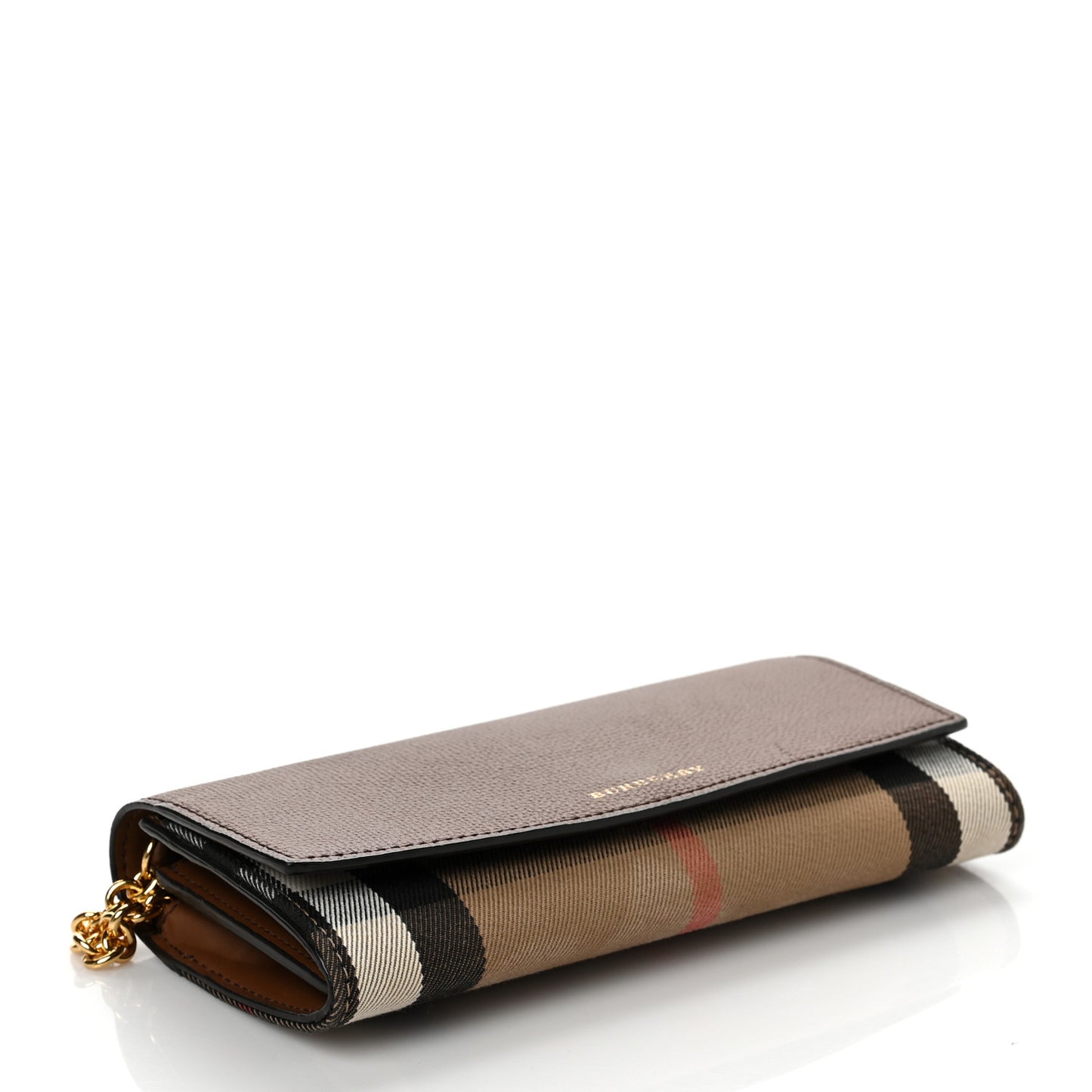 Derby Calfskin House Check Henley Wallet On Chain Tan