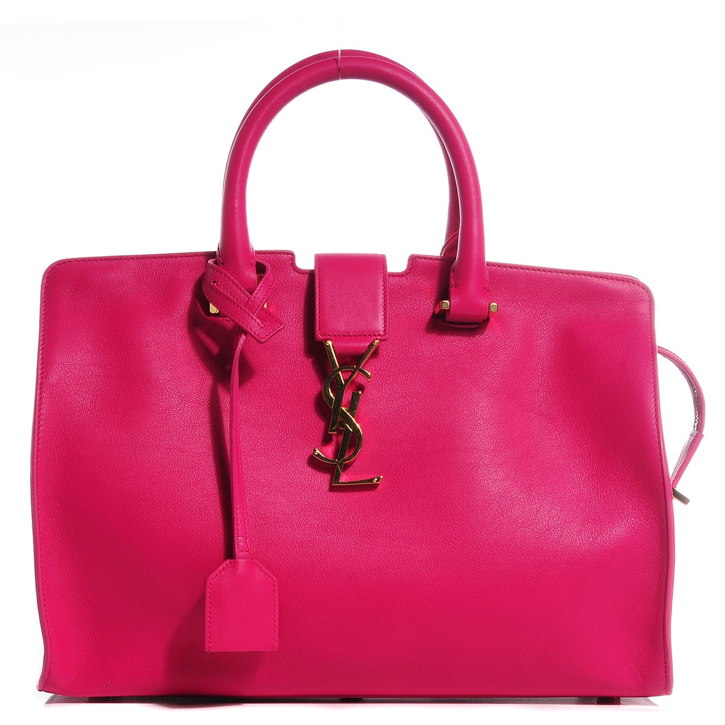 Calfskin Small Monogram Cabas Lipstick Fuchsia