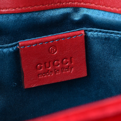Gucci Velvet Matelasse Mini GG Marmont Shoulder Bag Hibiscus Red 6 of 17