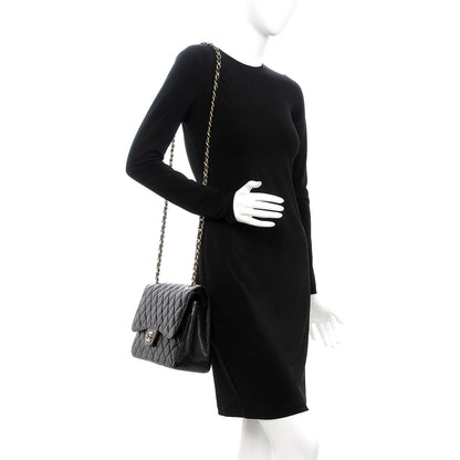 Chanel Caviar Quilted Jumbo Double Flap Black 2 of 11