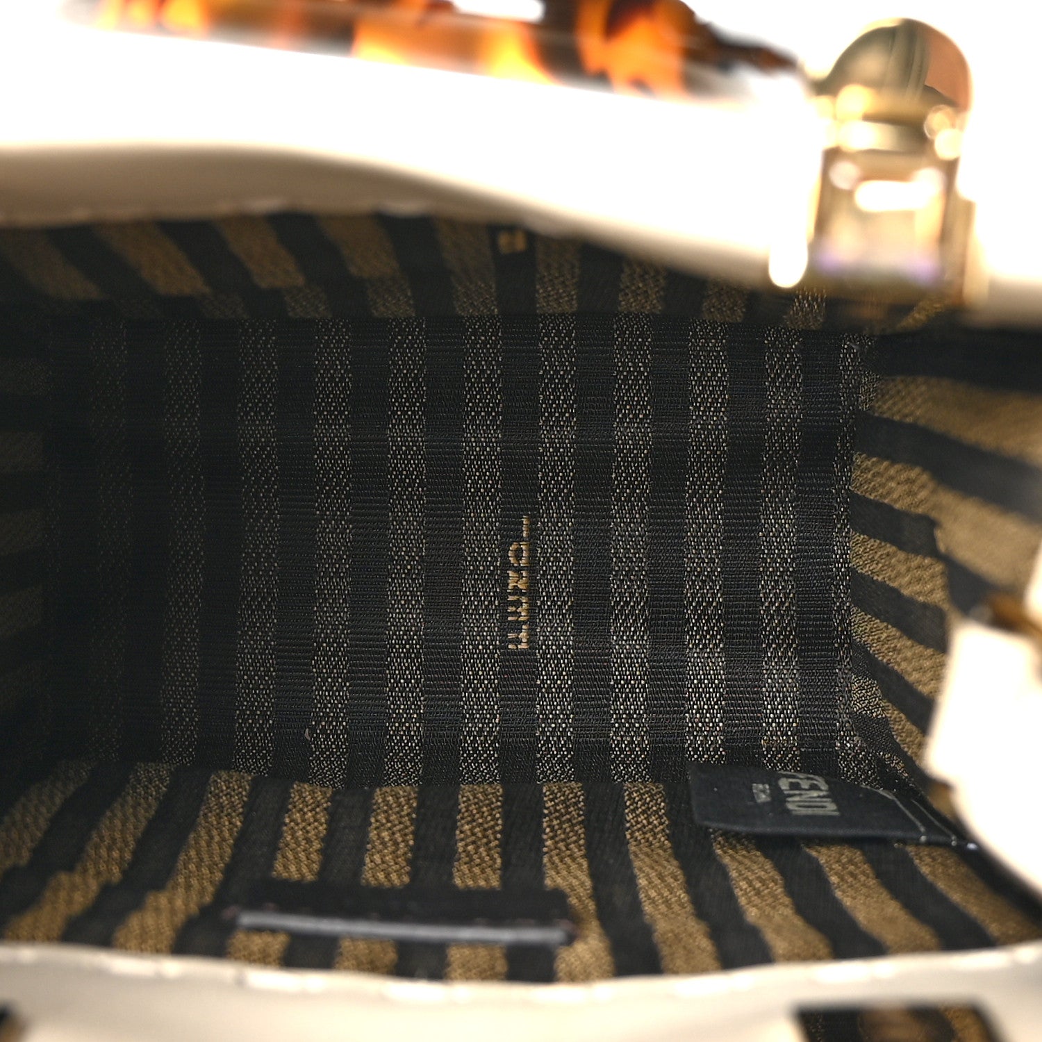 Fendi Vitello King Plexiglass Logo Embossed Mini Fendi Sunshine Shopper Tote White Ice 5 of 10
