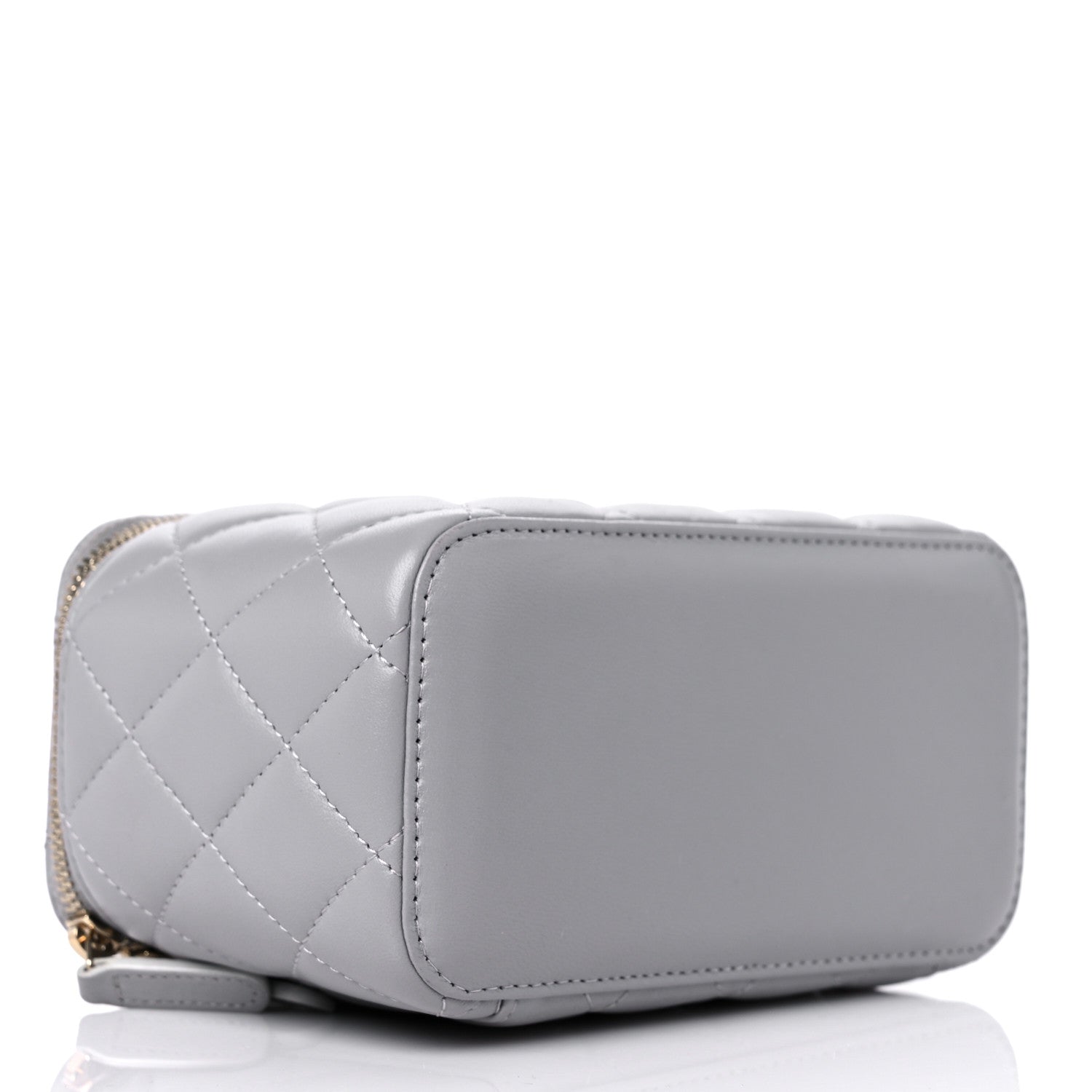 Chanel Lambskin Quilted Small Pearl Crush Vanity Case With Chain Grey 4 of 10