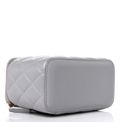 Chanel Lambskin Quilted Small Pearl Crush Vanity Case With Chain Grey 4 of 10