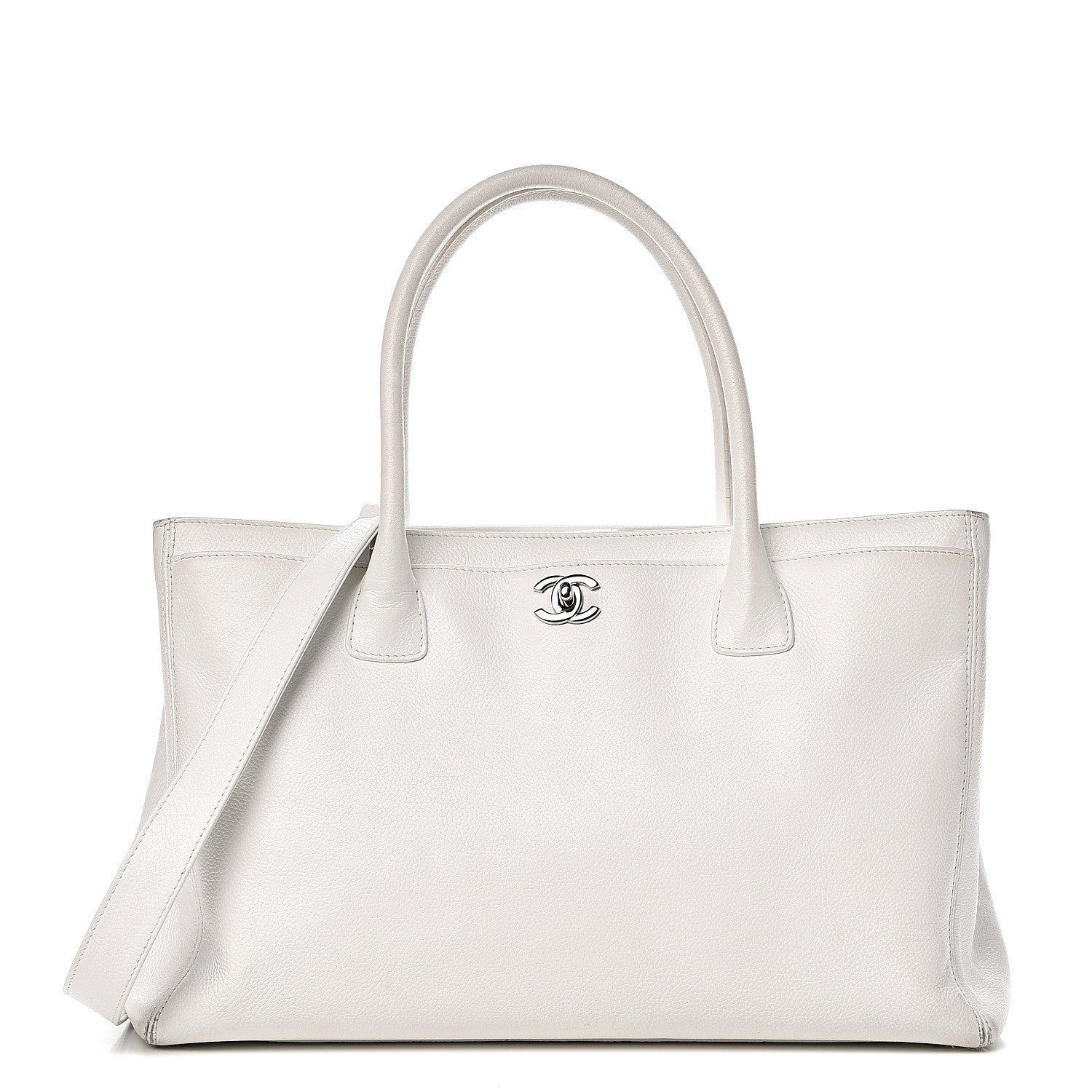 Chanel Caviar Cerf Executive Shopper Tote White 1 of 24