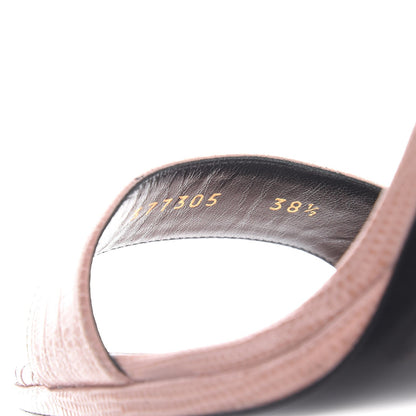 Saint Laurent Lizard Calfskin Embossed Jane 80 Ankle Strap Sandals 38.5 Pale Pink 8 of 9