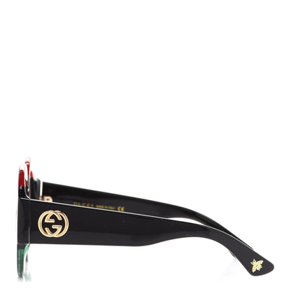 Gucci Acetate Round GG0084S Sunglasses Black Red Green 3 of 7
