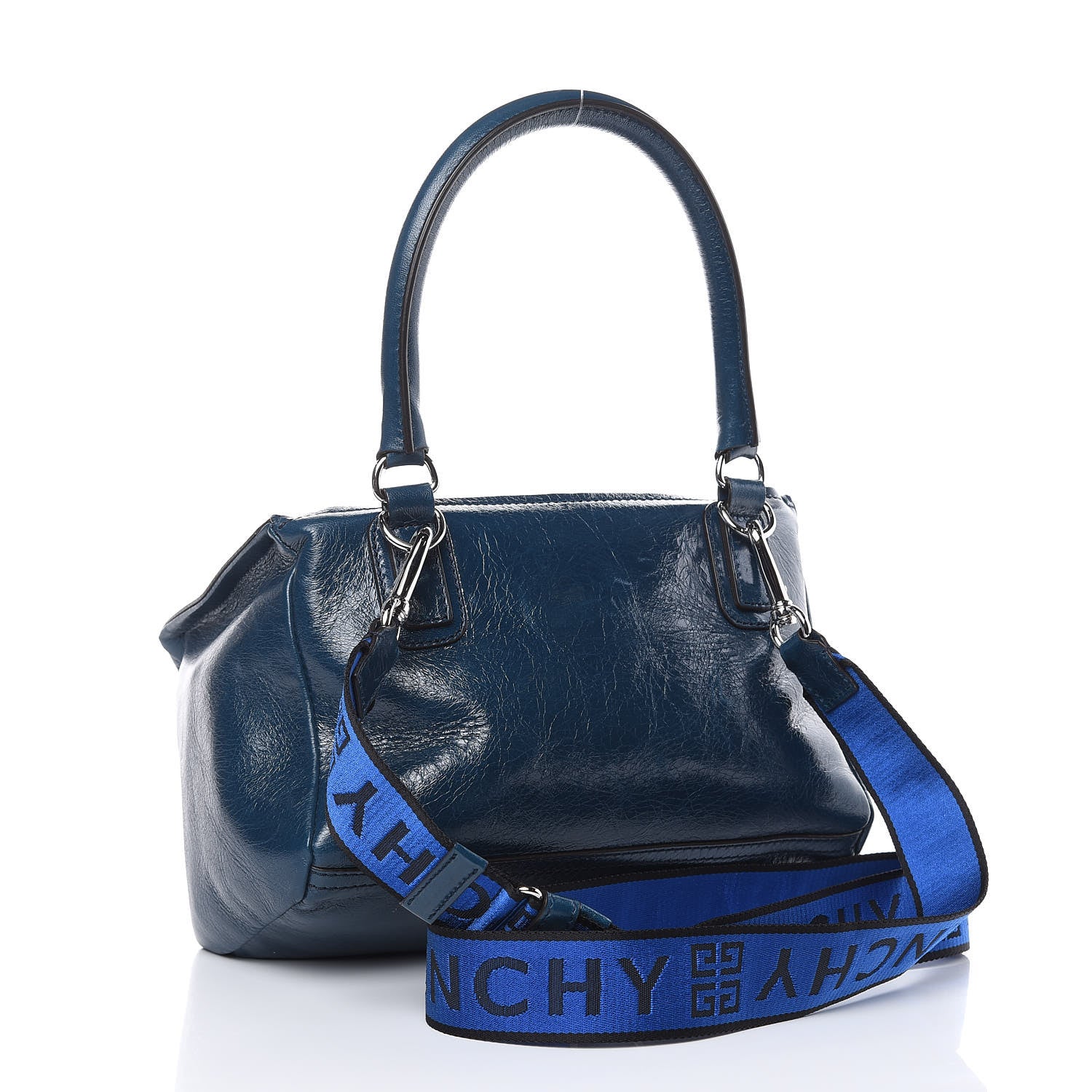 Givenchy Patent Lambskin 4G Small Pandora Blue 3 of 13