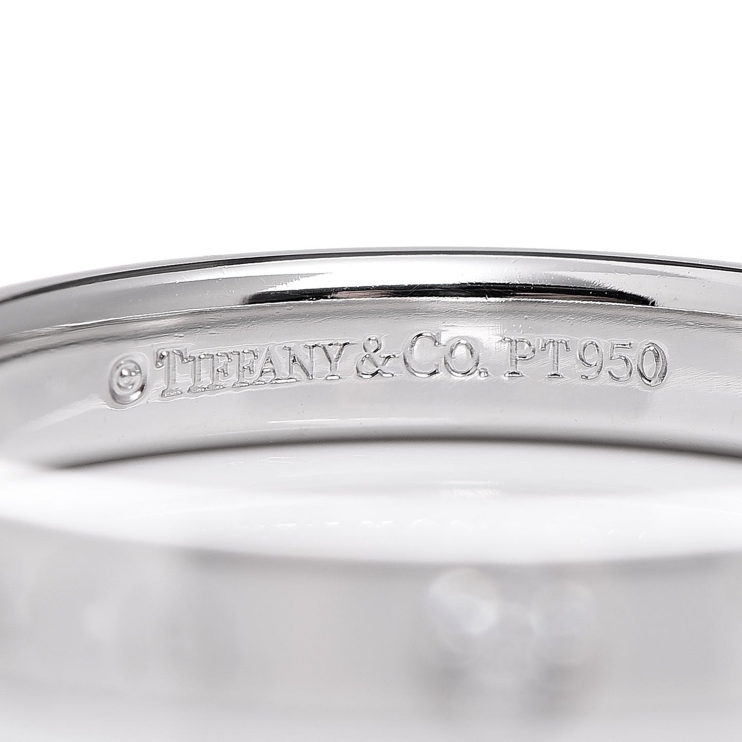 Platinum Diamond Logo Band Ring 54 7