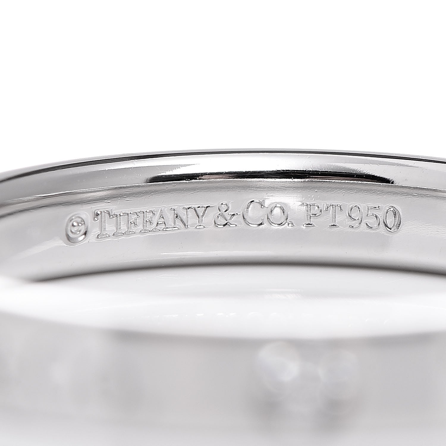 Tiffany Platinum Diamond Logo Band Ring 54 7 4 of 4