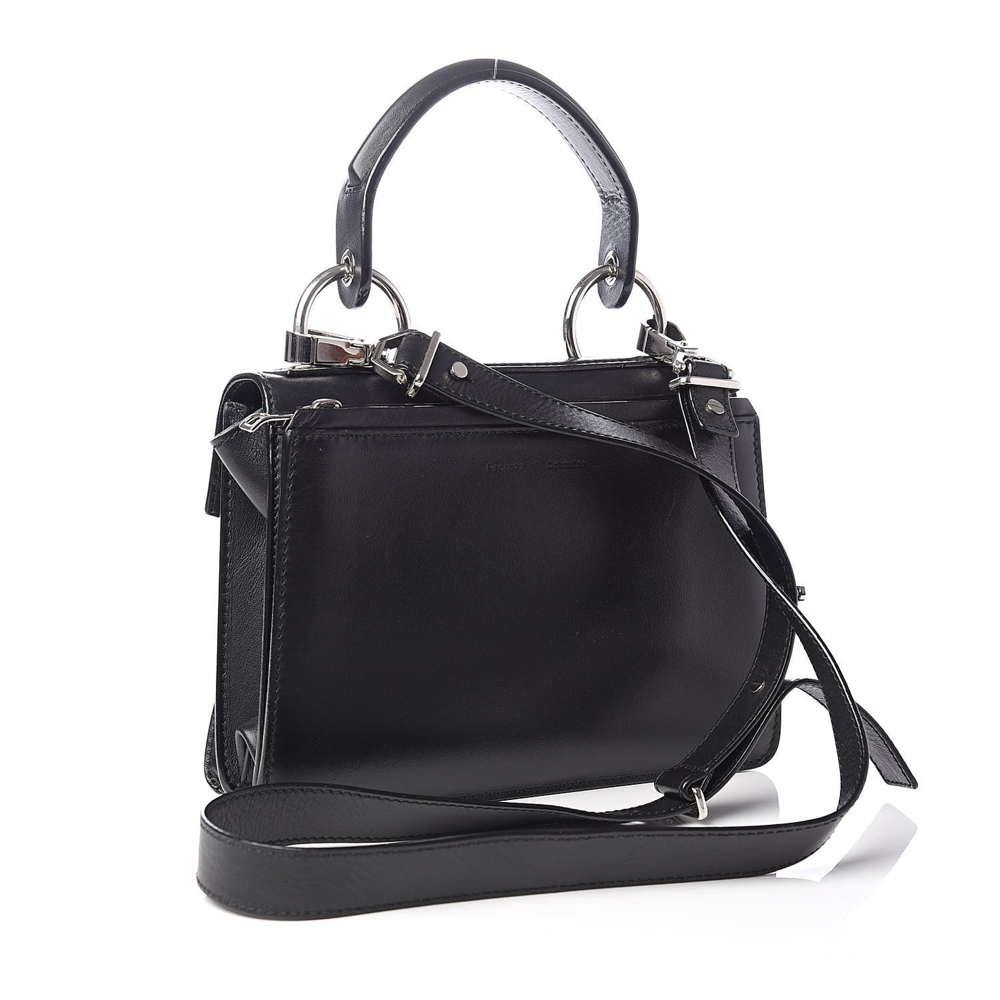 Calfskin Small Hava Top Handle Bag Black