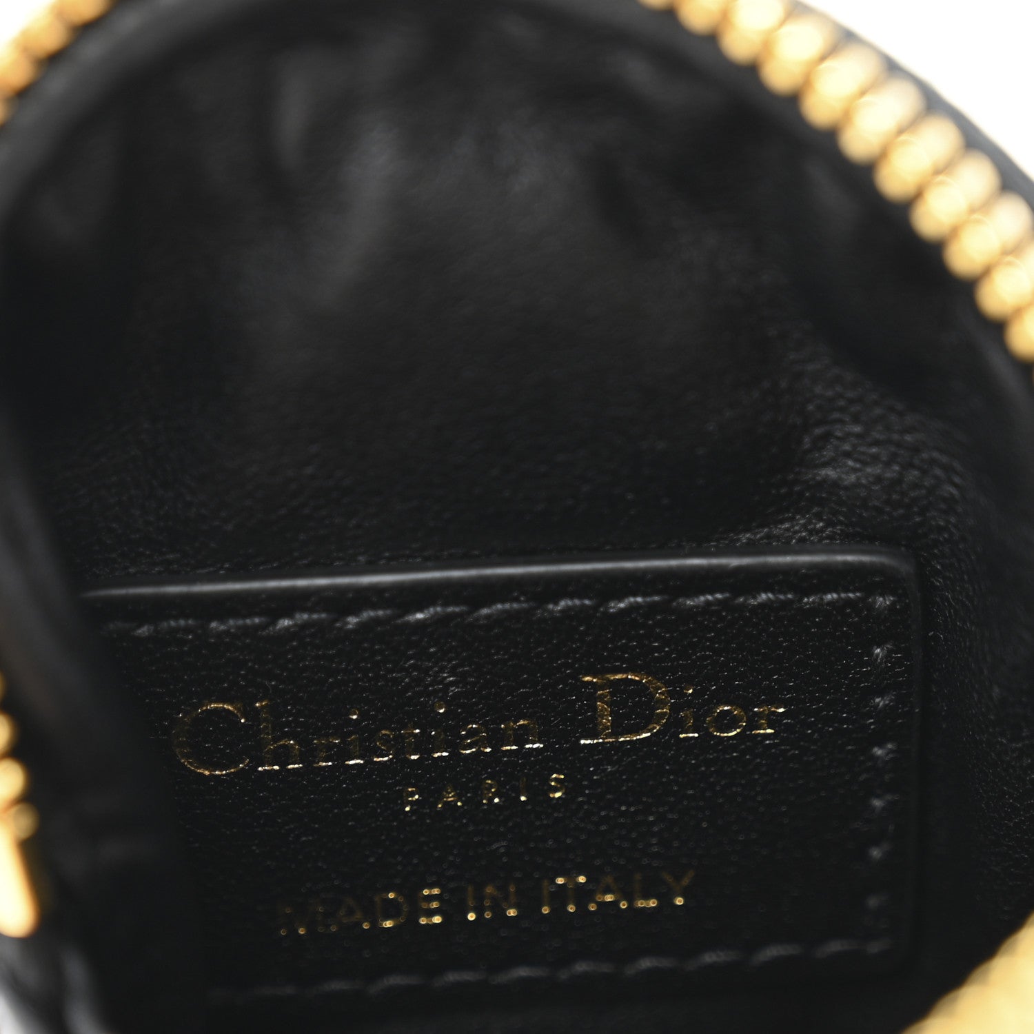 Christian Dior Supple Calfskin Cannage Round Detachable Caro Coin Purse Black 6 of 8