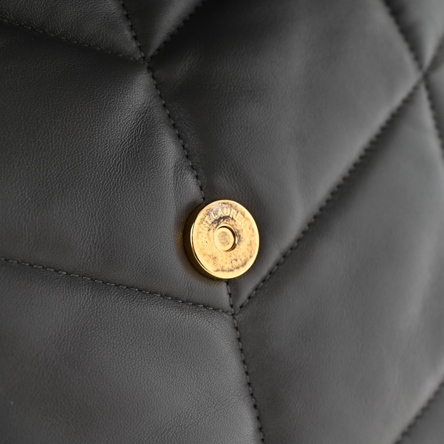 Saint Laurent Calfskin Quilted Medium Loulou Puffer Monogram Chain Satchel Storm 13 of 13