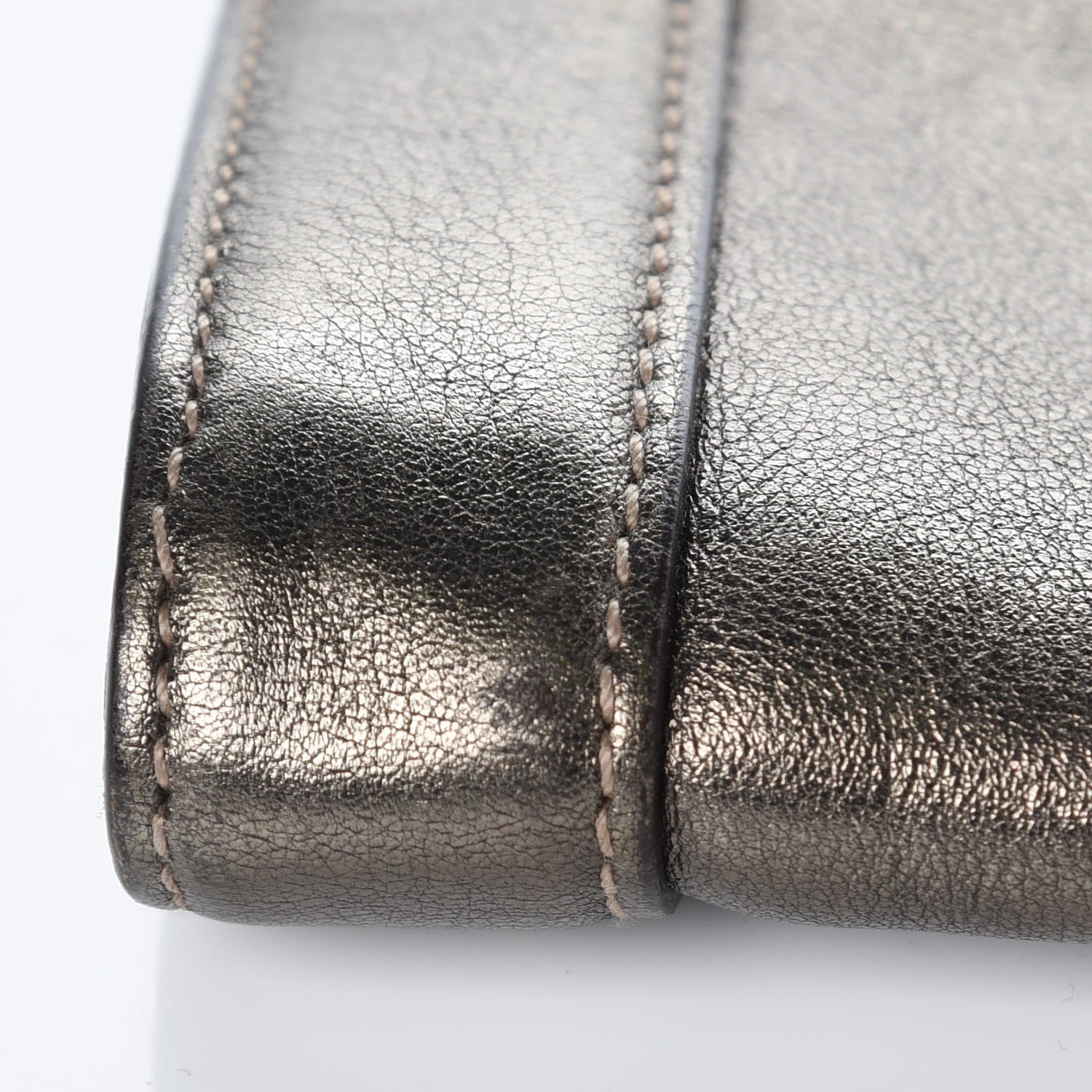 Gucci Metallic Calfskin Britt Clutch Pewter 8 of 12