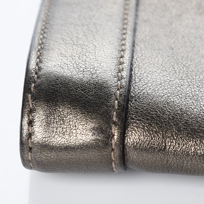 Gucci Metallic Calfskin Britt Clutch Pewter 8 of 12