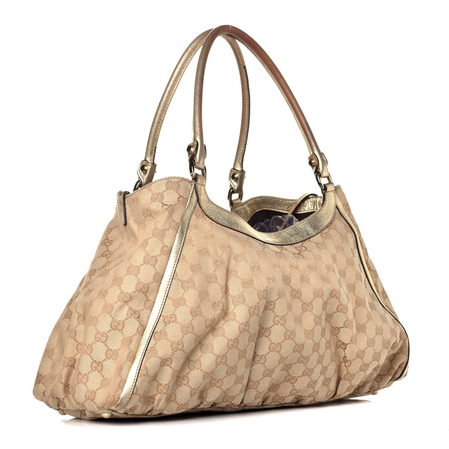 Gucci Monogram Large D Gold Hobo Metallic Gold 3 of 10