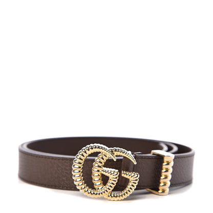 Gucci Textured Dollar Calfskin Torchon Double G 25mm Belt 85 34 New Acero 1 of 5