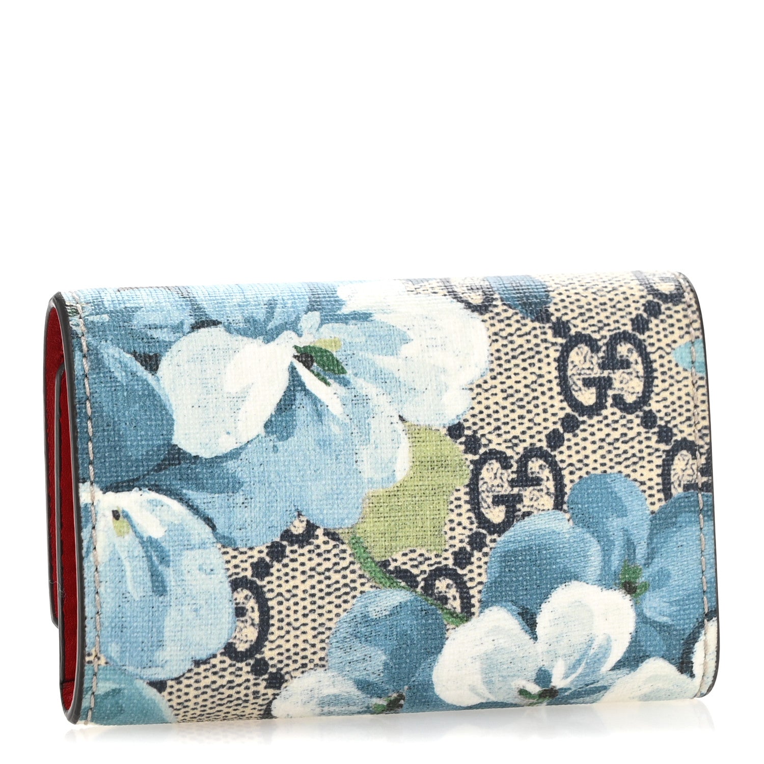 Gucci GG Supreme Monogram Blooms 6 Key Holder Case Multicolor Blue 3 of 10